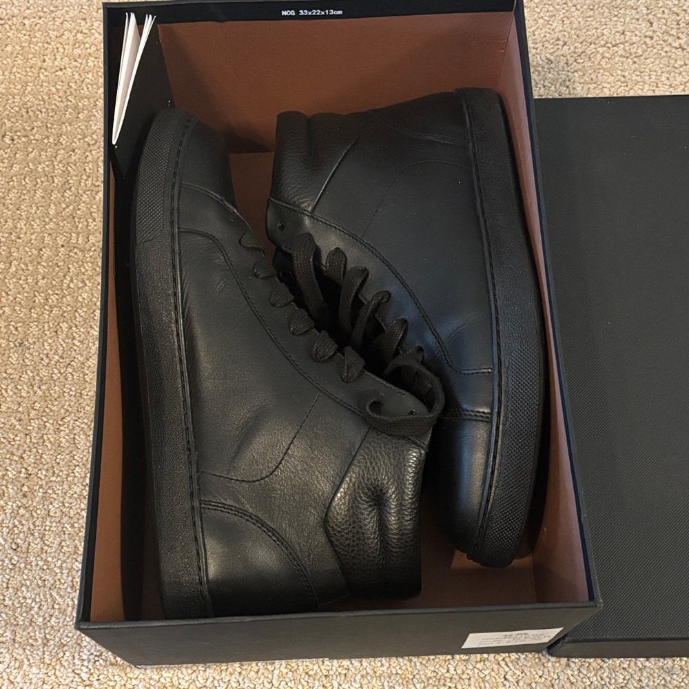 Coach Men's Black High-Top Leather Sneakers